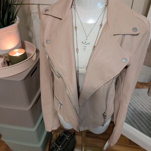 Blank NYC Blush Leather Moto Jacket